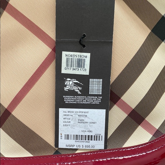 Burberry Red and Beige Checkered Women's Bag. The color is Raspberry. - Picture 2 of 4